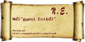 Négyesi Enikő névjegykártya